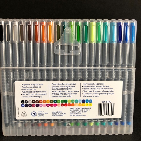 40ct Assorted Porous Point Pens Triplus Fineliner 0.3mm Marker Pen - Staedtler. - Picture 3 of 4